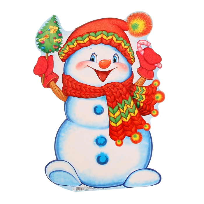 Плакат вырубной "Снеговик"