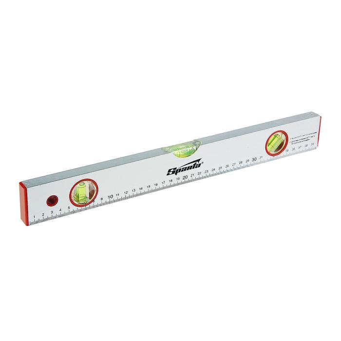 Уровень алюминиевый 400 мм SPARTA, 3 глазка, линейка