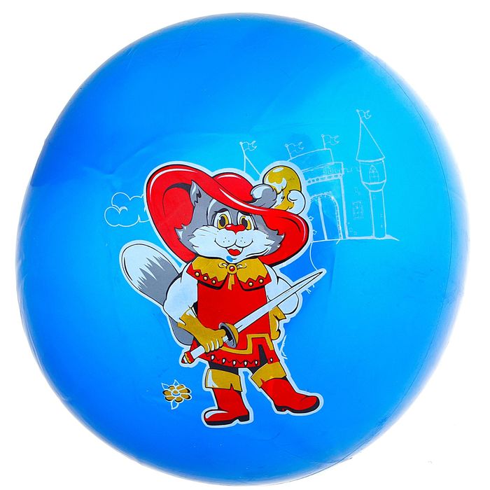 Мяч детский "Кот в сапогах", 70 г, размер 20 см, цвета МИКС