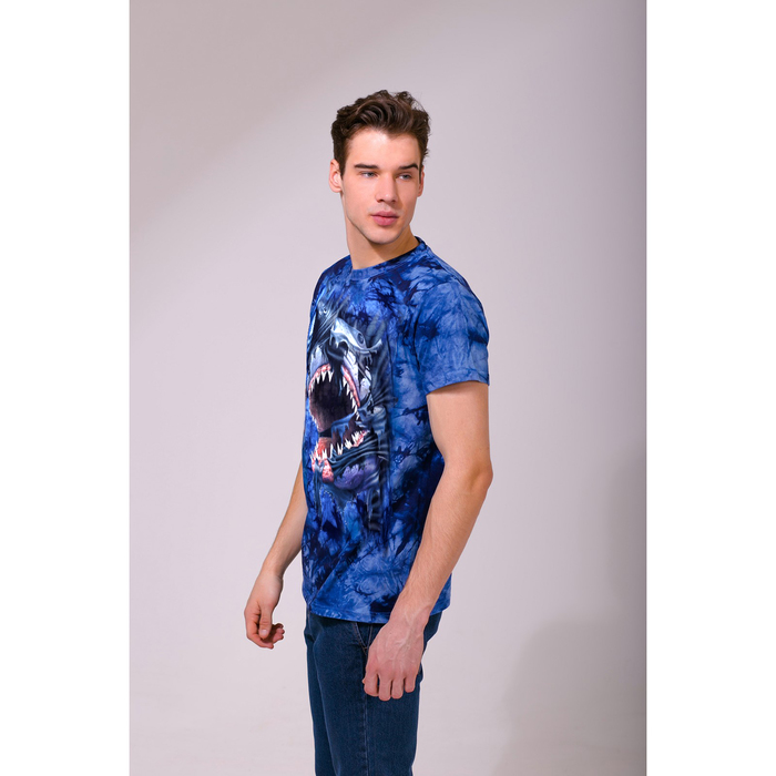 Футболка мужская Collorista 3D Shark, размер M (46), цвет синий
