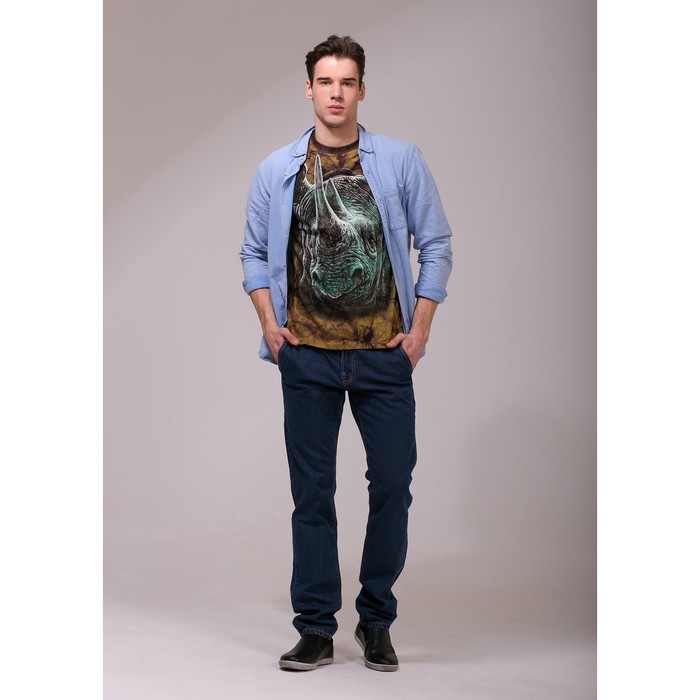 Футболка мужская Collorista 3D Rhino, размер M (46), цвет коричневый