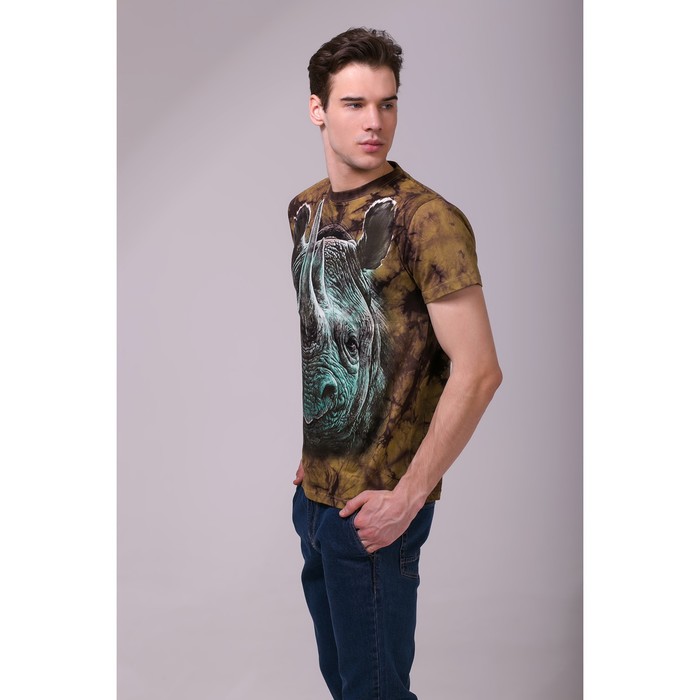 Футболка мужская Collorista 3D Rhino, размер M (46), цвет коричневый