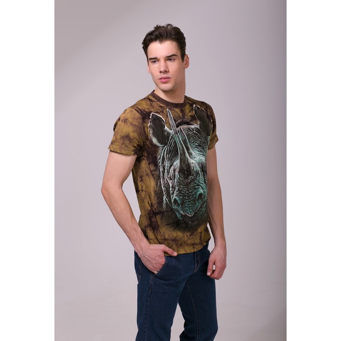 Футболка мужская Collorista 3D Rhino, размер M (46), цвет коричневый