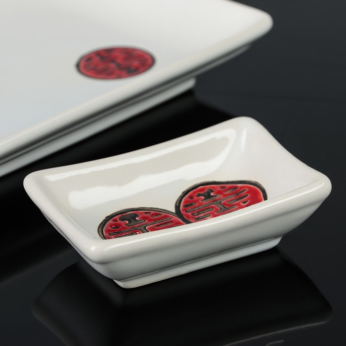 Набор для суши "Иероглифы на белом", 10 предметов