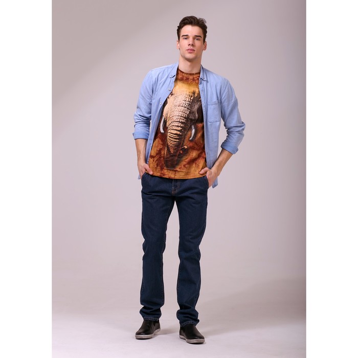 Футболка мужская Collorista 3D Elephant, размер L (48), цвет коричневый