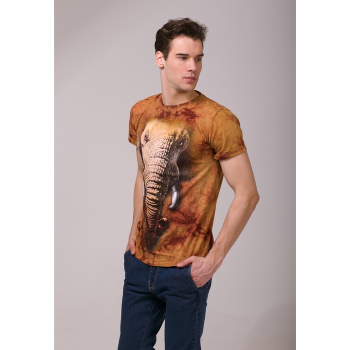 Футболка мужская Collorista 3D Elephant, размер L (48), цвет коричневый