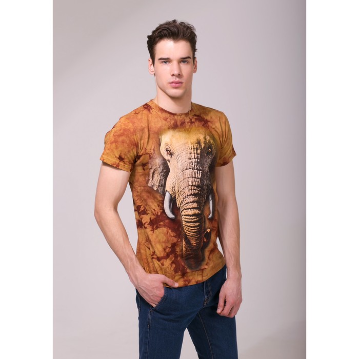 Футболка мужская Collorista 3D Elephant, размер L (48), цвет коричневый