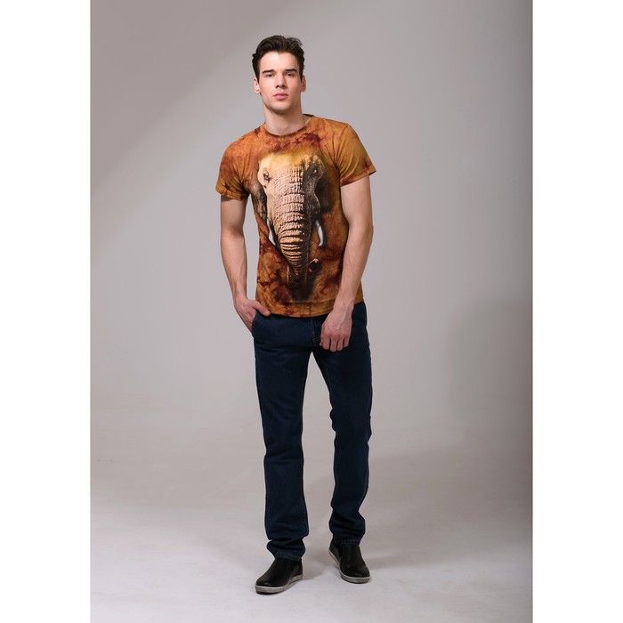 Футболка мужская Collorista 3D Elephant, размер L (48), цвет коричневый