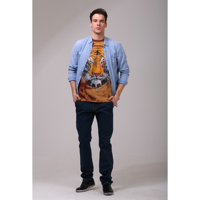 Футболка мужская Collorista 3D DJ Tiger, размер L (48), цвет коричневый