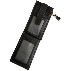 

Картхолдер на кнопке, отдел для карт(10), цвет черный 8х13х1см