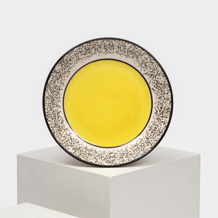 Тарелка керамическая Персия, глубокая, 550 мл, 20 см, жёлтая, 1 сорт, Иран тарелка керамическая персия плоская 25 см синяя 1 сорт иран