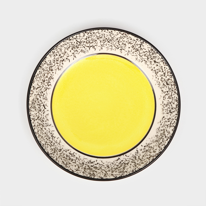 фото Тарелка керамическая "персия", глубокая, 550 мл, 20 см, жёлтая, 1 сорт, иран керамика ручной работы