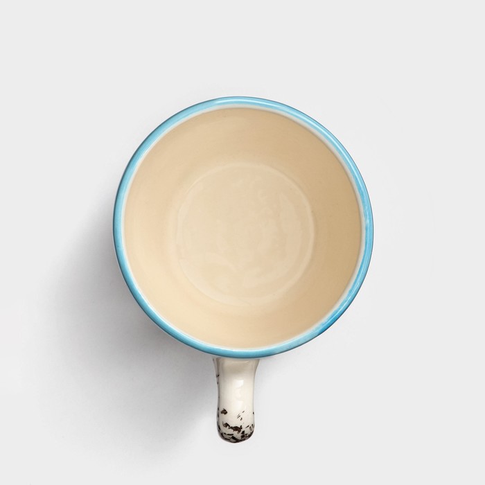 фото Кружка керамическая "персия", 350 мл, синяя, 1 сорт, иран керамика ручной работы