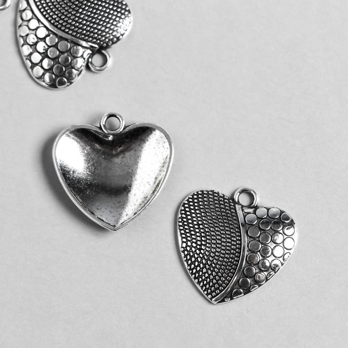 Декор для творчества металл Сердце - две половинки серебро 2х2 см декор металл для творчества единорожка эмаль 2 2х2 4 см