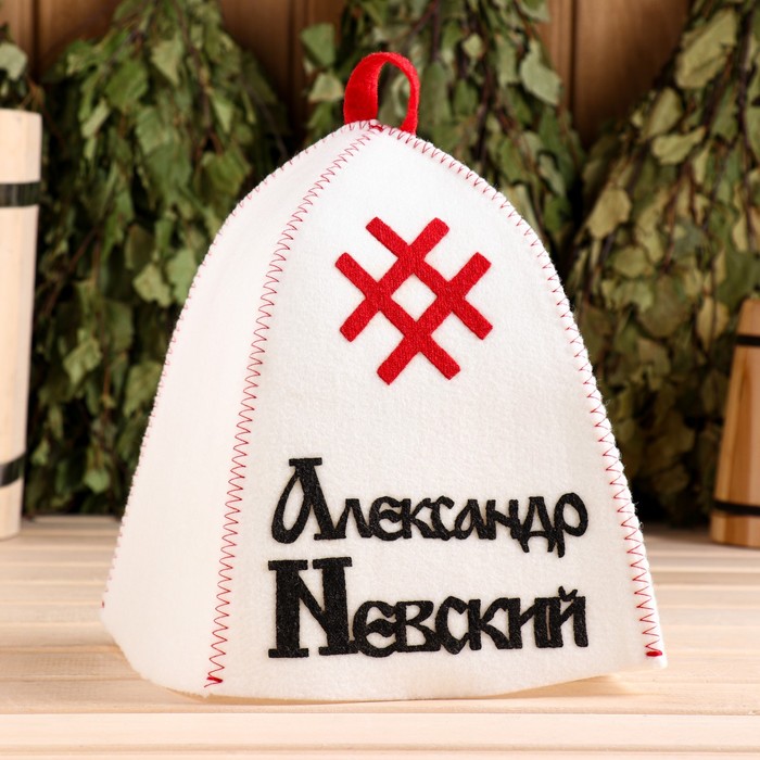 

Шапка для бани с аппликацией "Александр Невский"