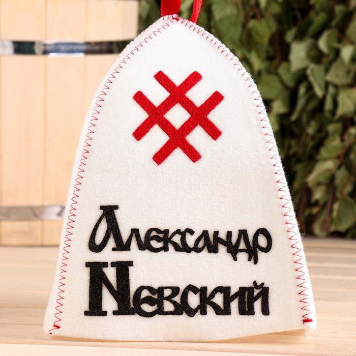 фото Шапка для бани с аппликацией "александр невский"