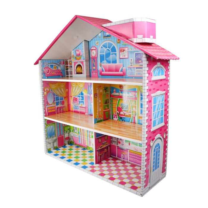 цена Домик кукольный Десятое Королевство Dream House «Усадьба», трёхэтажный, быстрая сборка
