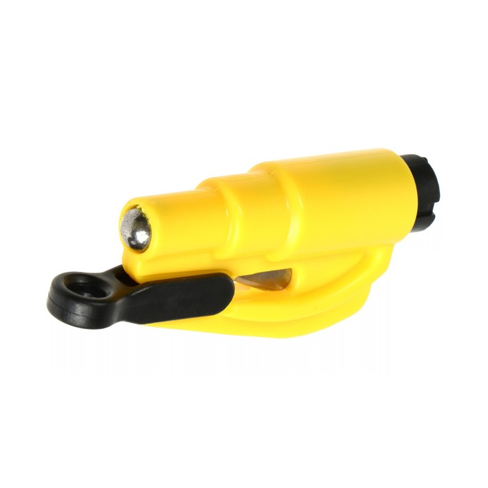 Аварийный мини- молоток, с ножем для ремня, брелок для ключей, желтый