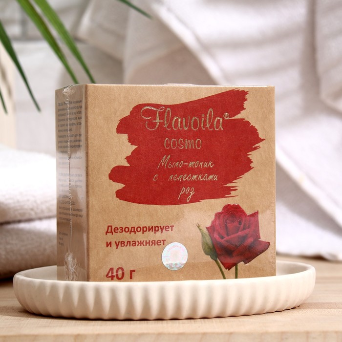 Мыло органическое Flavoila Cosmo с лепестками роз, 40 г