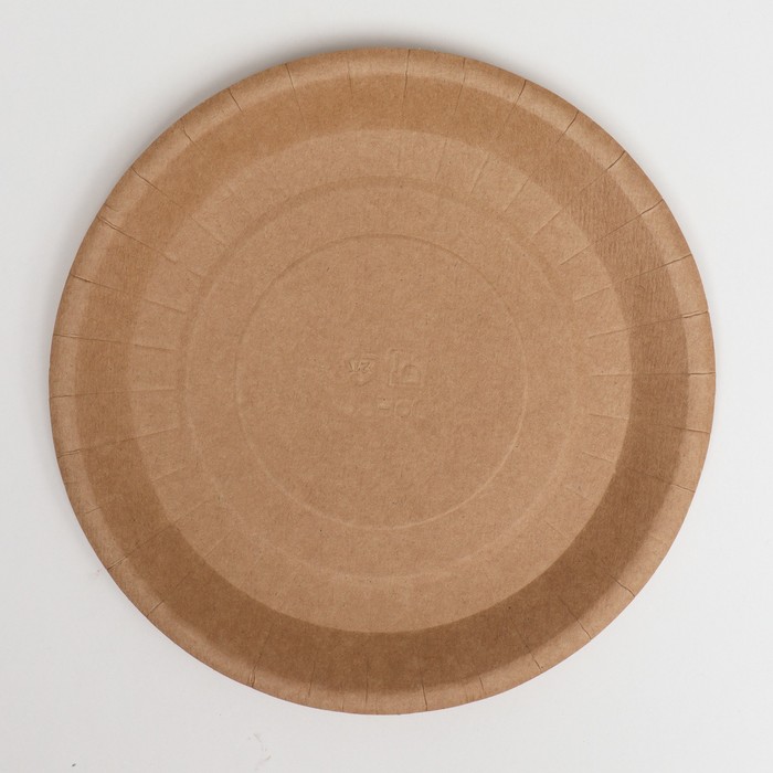 Бумажная тарелка, крафт, 18 х 18 см тарелка бумажная единорог мордочка 18 см