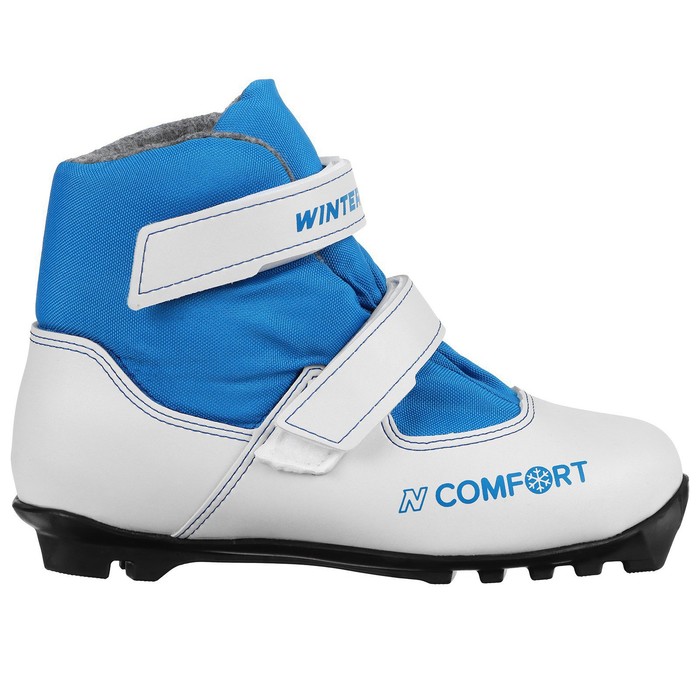 Ботинки лыжные детские Winter Star comfort Kids, цвет белый, лого синий, N, размер 28