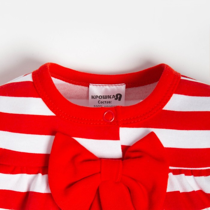 фото Боди-платье крошка я «бантик», рост 62-68 см, цвет красный/белый