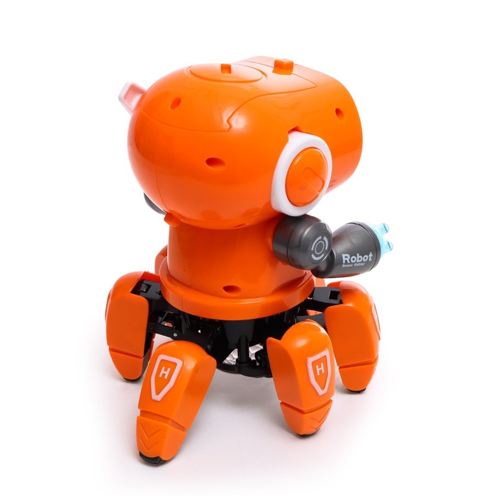 Робот музыкальный «Вилли», русское озвучивание, световые эффекты, цвет оранжевый