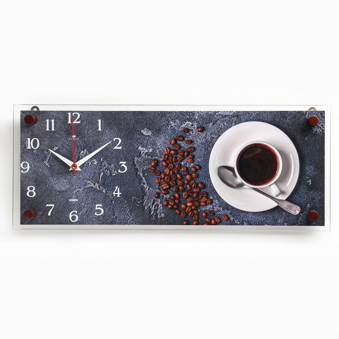 фото Часы настенные, серия: интерьер, "чашка кофе", плавный ход, 50 х 20 см рубин