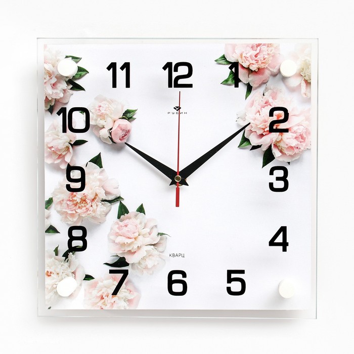 Часы настенные, интерьерные Цветы, бесшумные, 25 х 25 см часы настенные цветы бесшумные 25 х 35 см