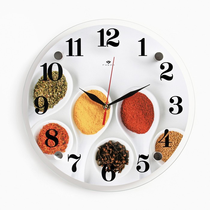 часы настенные серия интерьер цветы плавный ход d 30 5 см Часы настенные, серия: Интерьер, Специи, плавный ход, d=30 см