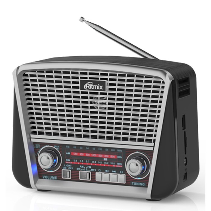 Радиоприемник RITMIX RPR-065 GRAY, FM, MP3, USB, AUX, Micro SD, серый