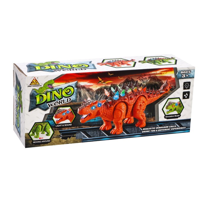 Динозавр «Анкилозавр» работает от батареек, световые и звуковые эффекты, цвет зелёный