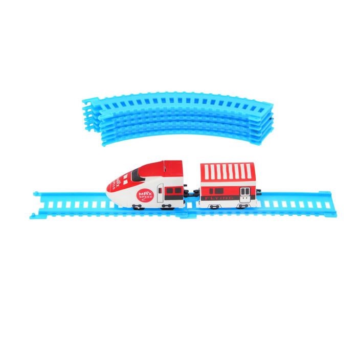 Железная дорога "Мини электропоезд", работает от батареек, цвета МИКС