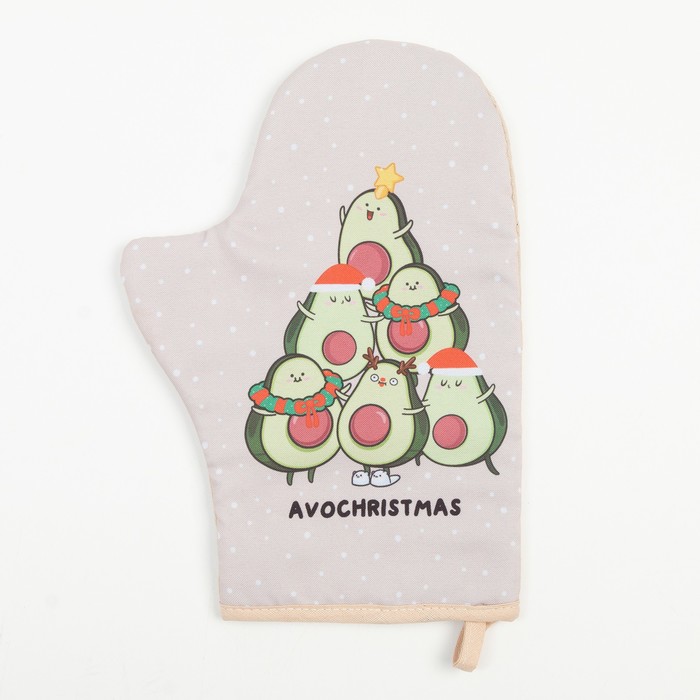 

Варежка-прихватка "Доляна" Avochristmas 20х28 см, габардин, 35% хлопок, 65% п/э, ватин 250 г/м2