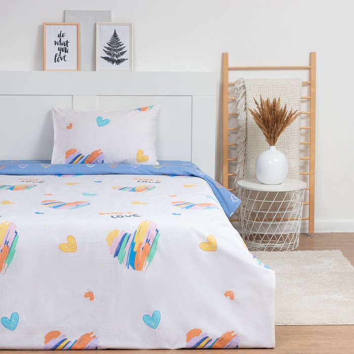 

Постельное бельё 1.5сп LoveLife "Сердечки" 143х215 см,150х225 см,50х70 см-1 шт,125г/м2 сатин