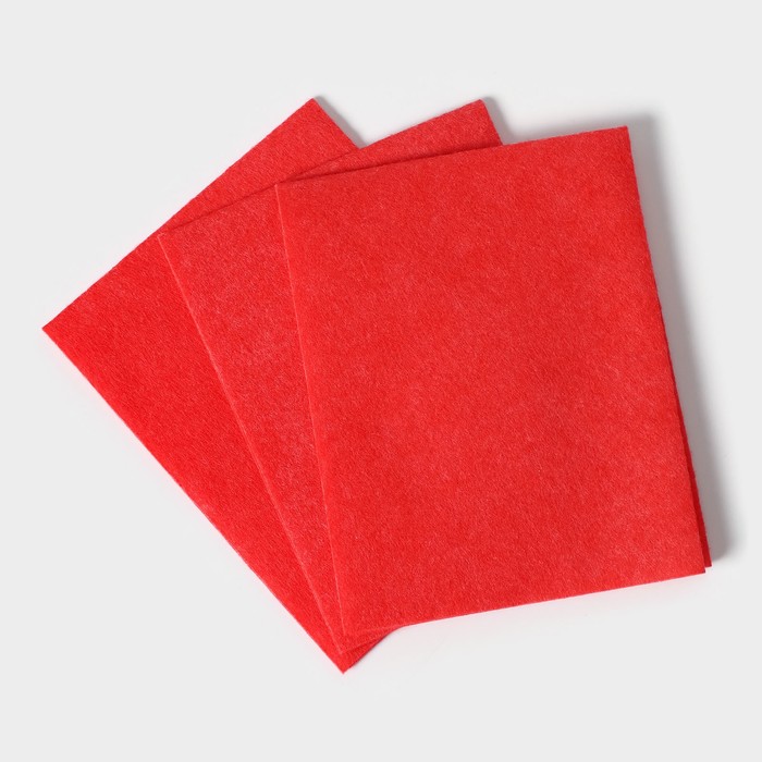 салфетки вискозные goodesta 30×30 см 3 шт Салфетки вискозные универсальные Доляна, тряпки для уборки, 3 шт, 30×38 см, цвет красный