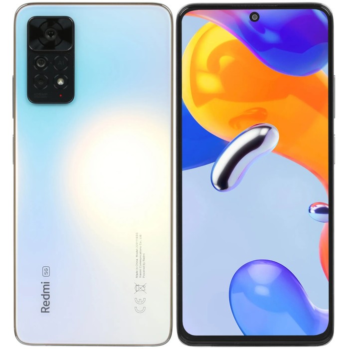 

Смартфон Xiaomi Redmi Note 11 Pro 5G RU, 6.67", Amoled, 8Гб, 128Гб, 108Мп, 5000мАч,NFC,белый