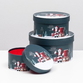 

Набор коробок 3 в 1 "Дед Мороз" 14x14x7.5 - 17x17x9 - 21x21x11.5 см