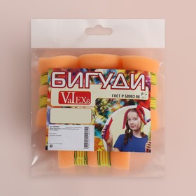 

Бигуди с липучкой, d = 5 см, 8,5 см, 4 шт, цвет оранжевый