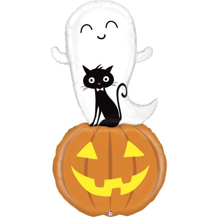 Шар фольгированный 60'' «Привидение с котёнком», фигура, 1 шт. шар фольгированный 29 привидение с кошечкой