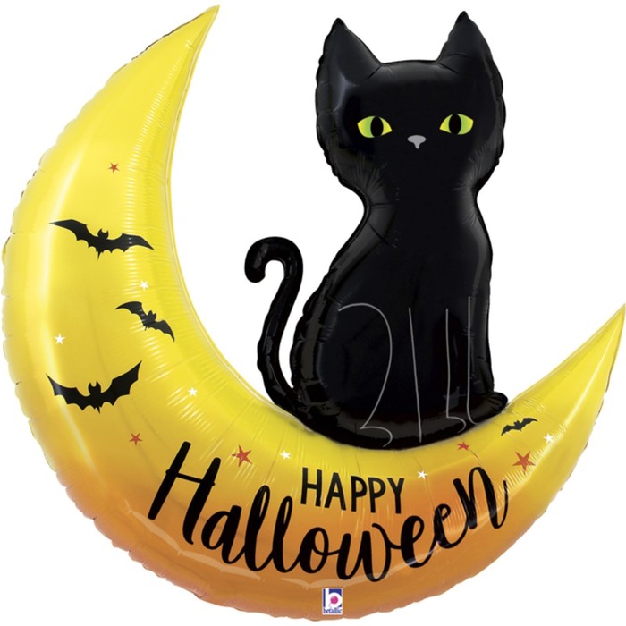 Шар фольгированный 41 «Чёрная кошка на Хеллоуин», фигура, 1 шт. шар фольгированный хеллоуин вампиры набор 3 шт