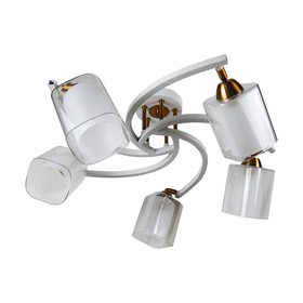 

Светильник 58917/5FGD+WT WT+CL, E27 5x40Вт, цвет белый, бронза