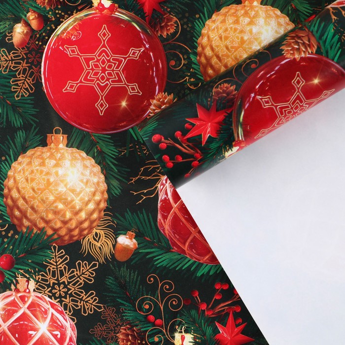Бумага упаковочная глянцевая «С Новым годом», 70 х 100 см бумага упаковочная глянцевая с новым годом и рождеством 70 х 100 см