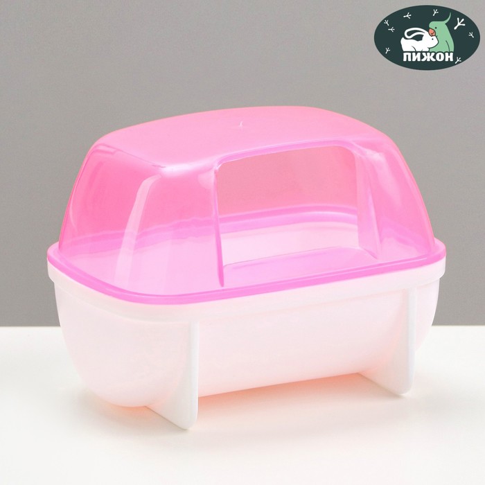 Туалет для грызунов Пижон, 10,2 х 7,2 х 7,2 см, розовый угловой туалет для грызунов 36 х 21 х 30 см trixie цвет может отличаться 62551
