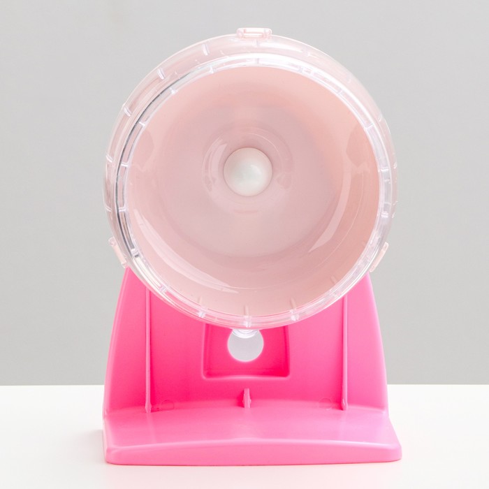 фото Колесо для грызунов carno тихое, на подставке, 12 см, розовое