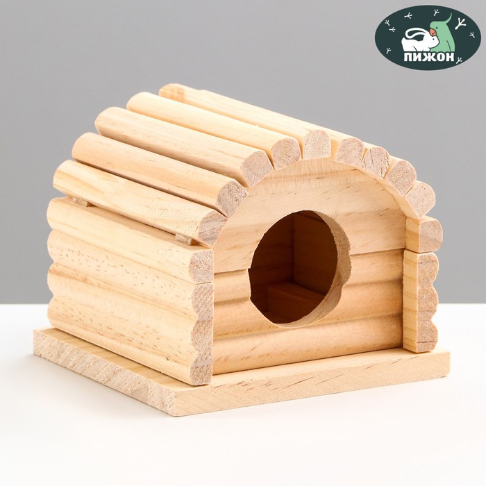 Домик для грызунов деревянный, 11 х 10 х 9 см домик для грызунов homepet для мелких пород южный деревянный 18х13х11 см 0 38 кг 2 штуки