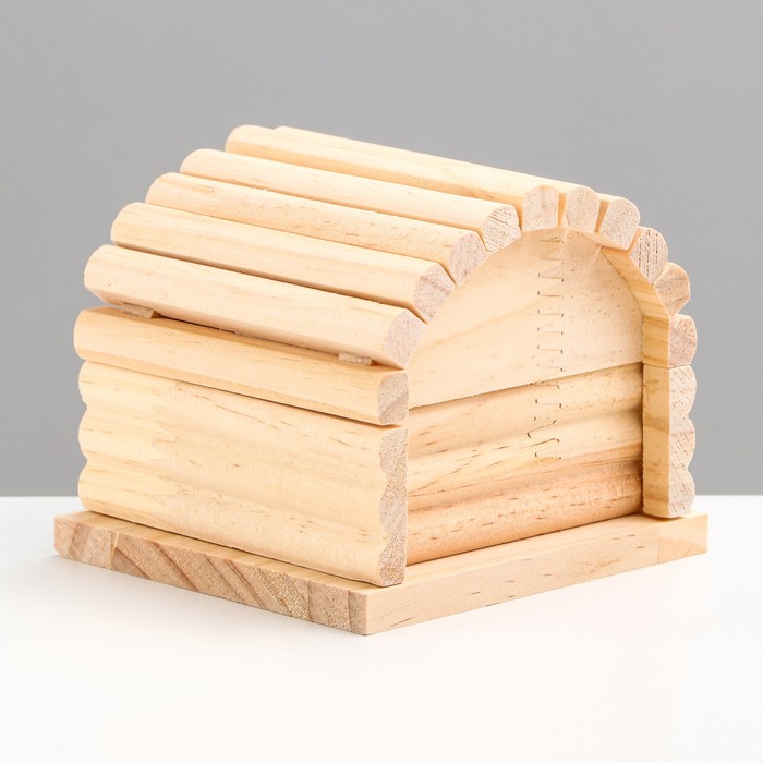 Домик для грызунов деревянный,  11 х 10 х 9 см