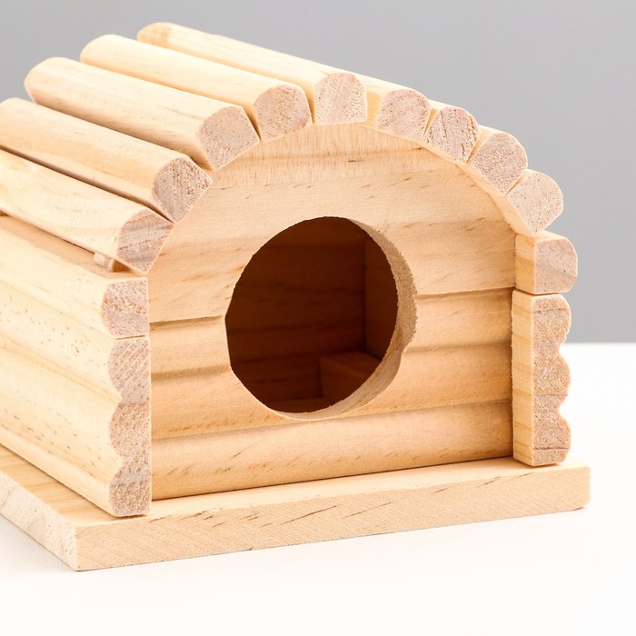 Домик для грызунов деревянный,  11 х 10 х 9 см