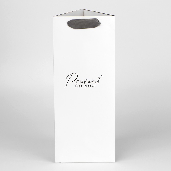 Пакет подарочный под бутылку, упаковка, «Present», 13 х 32 х 11,3 см пакет под бутылку комплимент 14 х 8 х 32 см