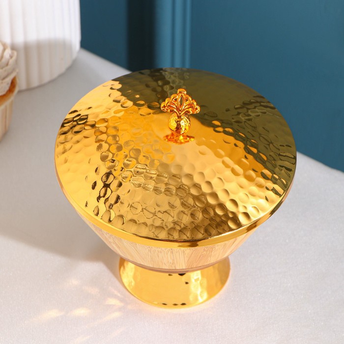 

Блюдо для подачи с крышкой Доляна Goldie, 15×10 см, цвет золотой